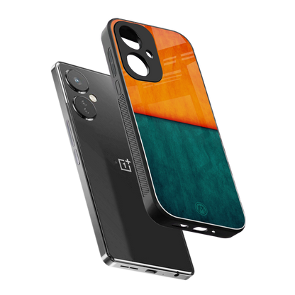 orange green back phone cover | glass case for oneplus nord ce 3