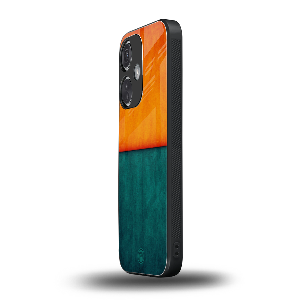 orange green back phone cover | glass case for oneplus nord ce 3