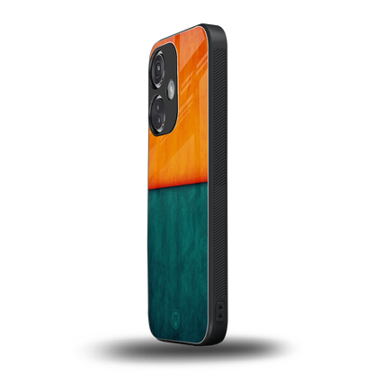 orange green back phone cover | glass case for oneplus nord ce 3