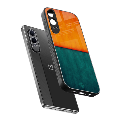 orange green back phone cover | glass case for oneplus nord ce 4 lite