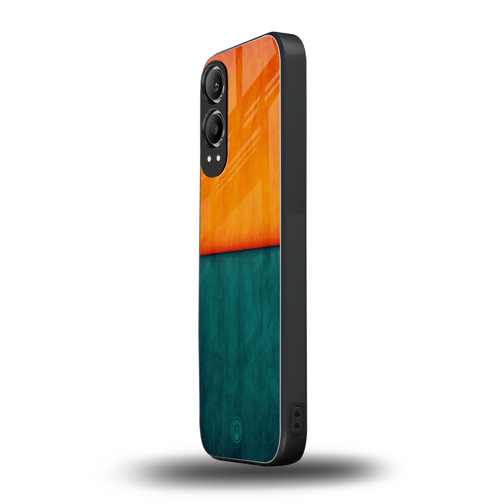 orange green back phone cover | glass case for oneplus nord ce 4 lite