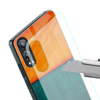 orange green back phone cover | glass case for oneplus nord ce 4 lite