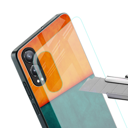 orange green back phone cover | glass case for oneplus nord ce 4 lite