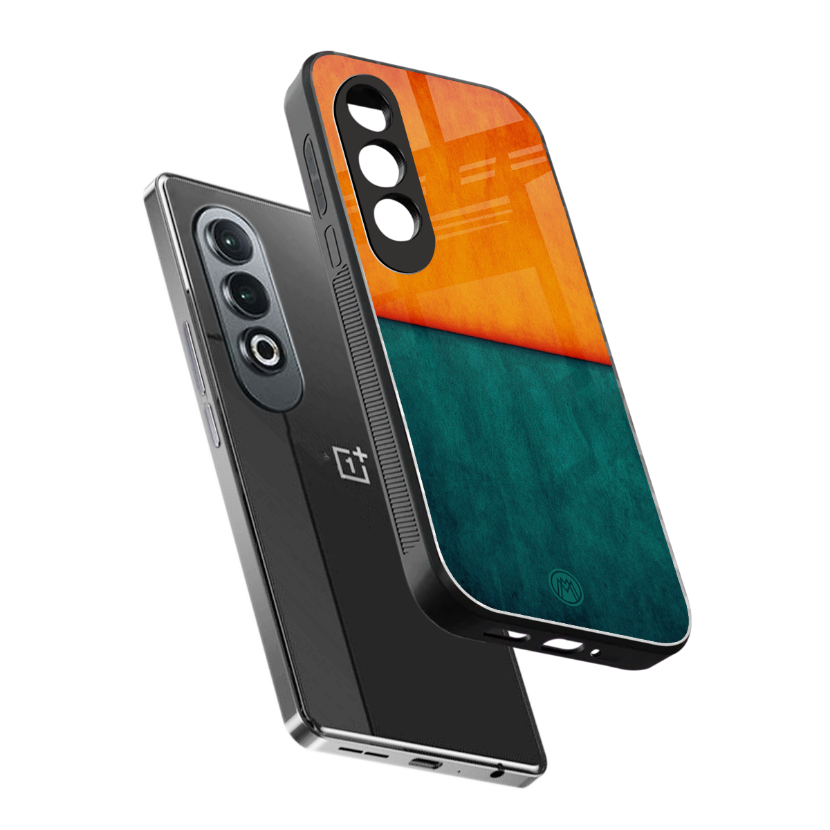 orange green back phone cover | glass case for oneplus nord ce 4