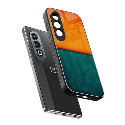 orange green back phone cover | glass case for oneplus nord ce 4