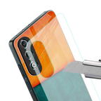 orange green back phone cover | glass case for oneplus nord ce 4
