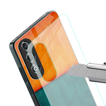 orange green back phone cover | glass case for oneplus nord ce 4