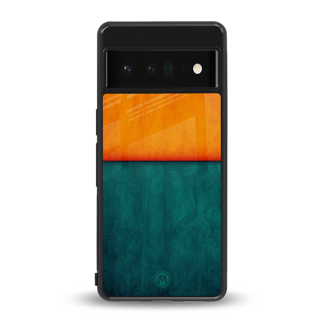 orange green back phone cover | glass case for google pixel 6 pro
