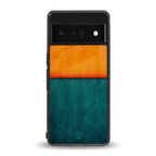 orange green back phone cover | glass case for google pixel 6 pro