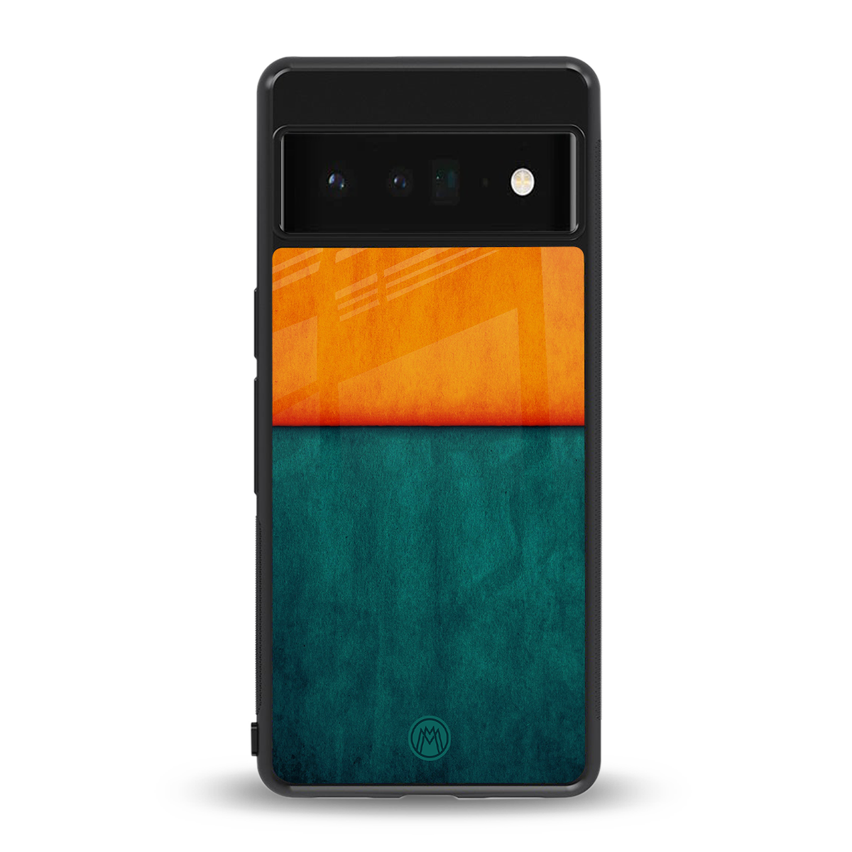 orange green back phone cover | glass case for google pixel 6 pro