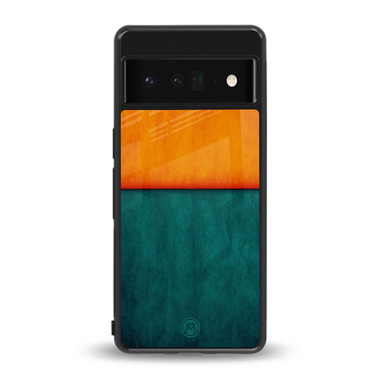 orange green back phone cover | glass case for google pixel 6 pro