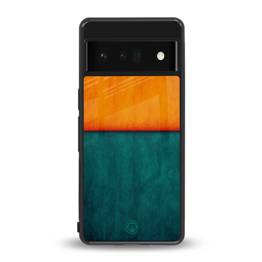 orange green back phone cover | glass case for google pixel 6 pro