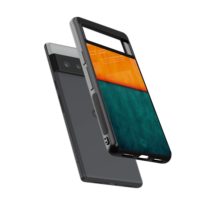 orange green back phone cover | glass case for google pixel 6 pro