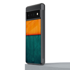 orange green back phone cover | glass case for google pixel 6 pro