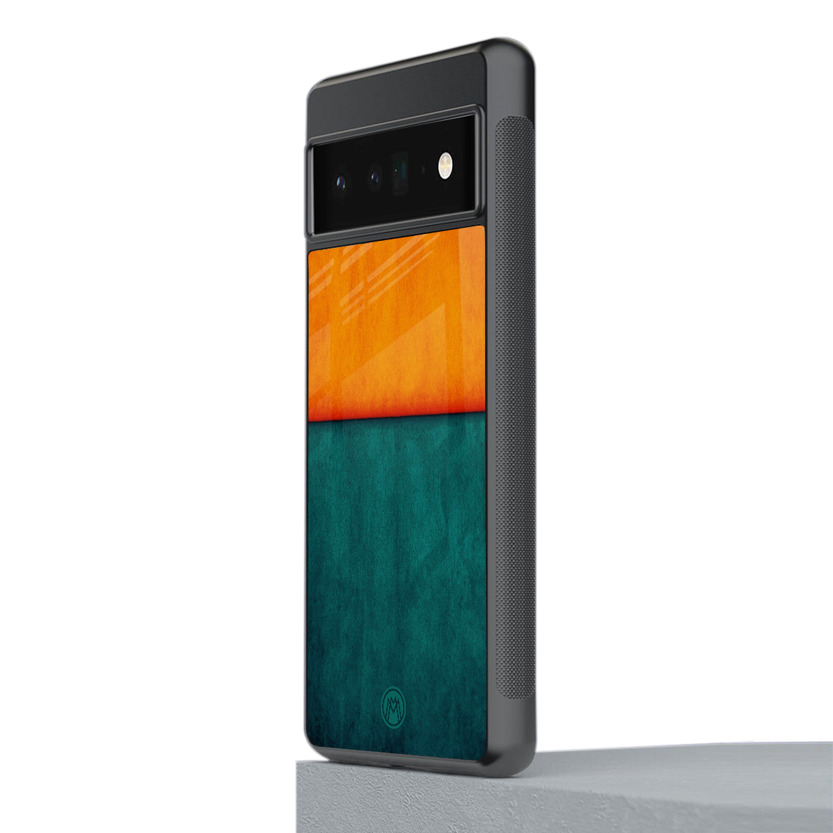 orange green back phone cover | glass case for google pixel 6 pro