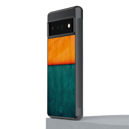 orange green back phone cover | glass case for google pixel 6 pro