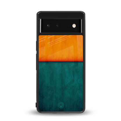 orange green back phone cover | glass case for Google Pixel 6A