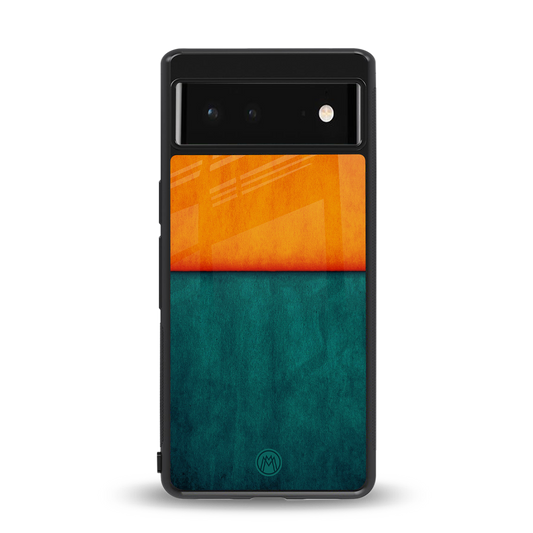 orange green back phone cover | glass case for Google Pixel 6A