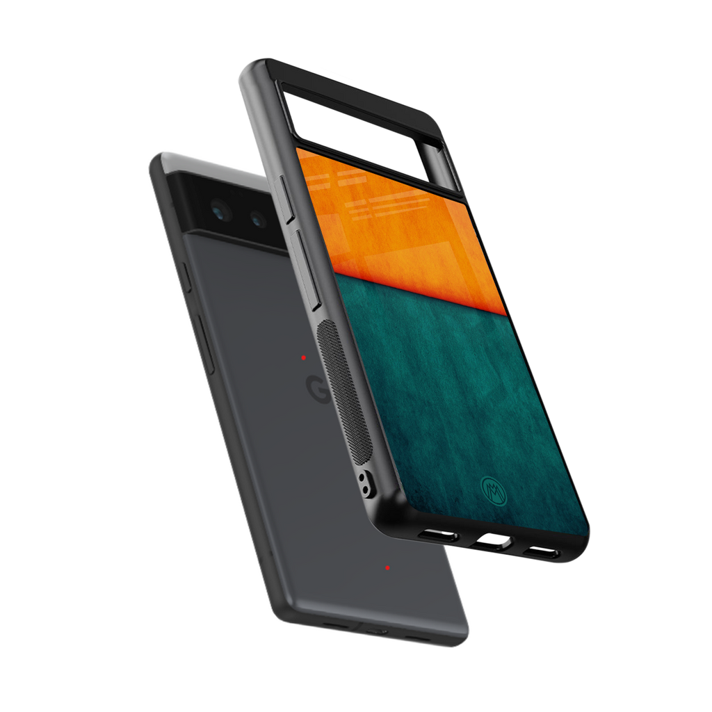 orange green back phone cover | glass case for google pixel 6