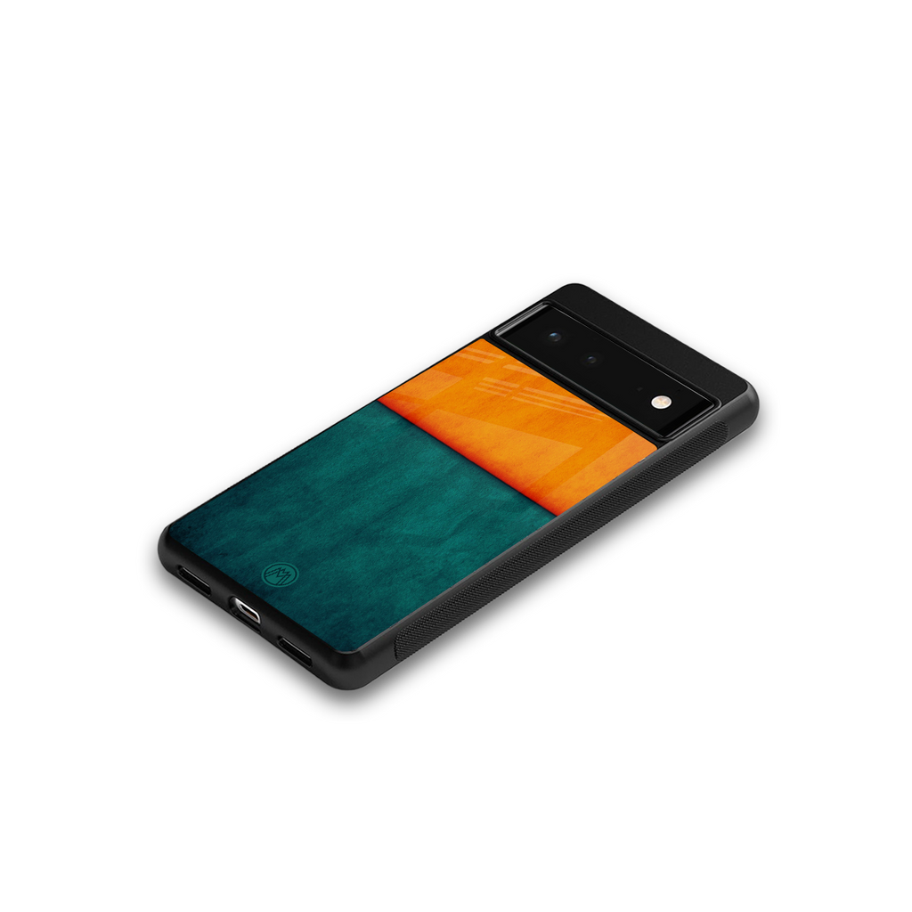 orange green back phone cover | glass case for Google Pixel 6A