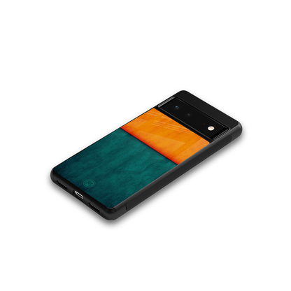 orange green back phone cover | glass case for Google Pixel 6A