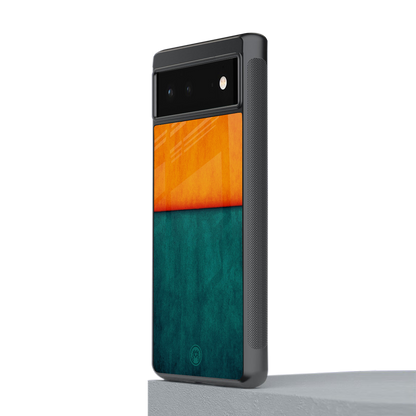 orange green back phone cover | glass case for Google Pixel 6A