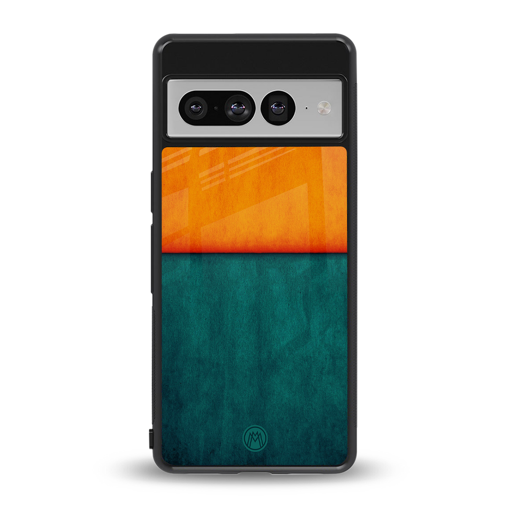 orange green back phone cover | glass case for google pixel 7 pro