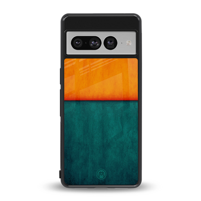 orange green back phone cover | glass case for google pixel 7 pro