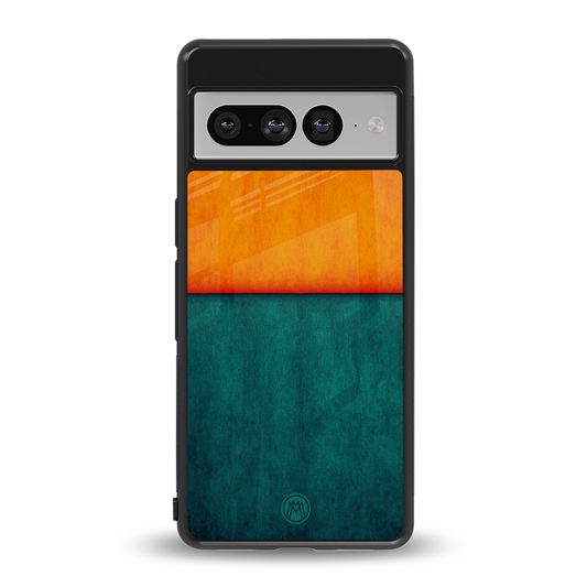 orange green back phone cover | glass case for google pixel 7 pro