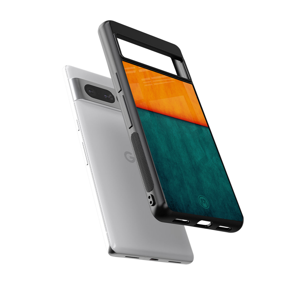orange green back phone cover | glass case for google pixel 7 pro
