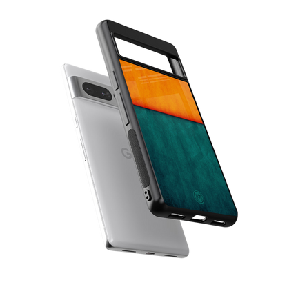orange green back phone cover | glass case for google pixel 7 pro
