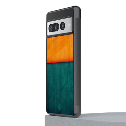 orange green back phone cover | glass case for google pixel 7 pro