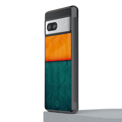 orange green back phone cover | glass case for Google Pixel 7A