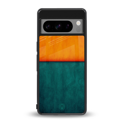 orange green back phone cover | glass case for google pixel 8 pro