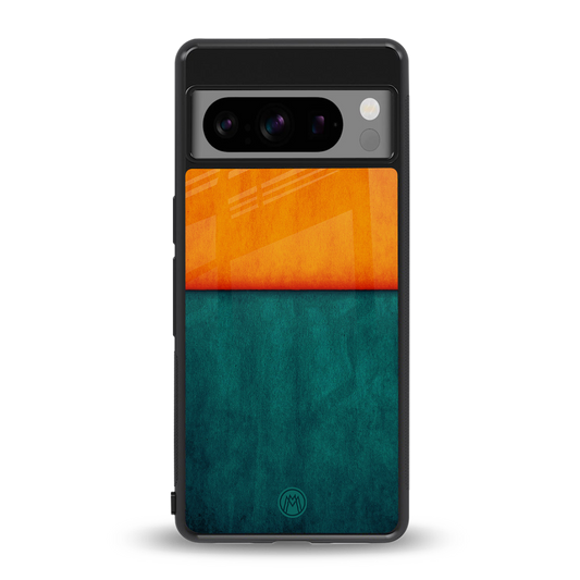 orange green back phone cover | glass case for google pixel 8 pro