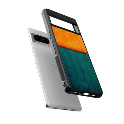 orange green back phone cover | glass case for google pixel 8 pro