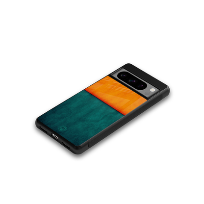 orange green back phone cover | glass case for google pixel 8 pro