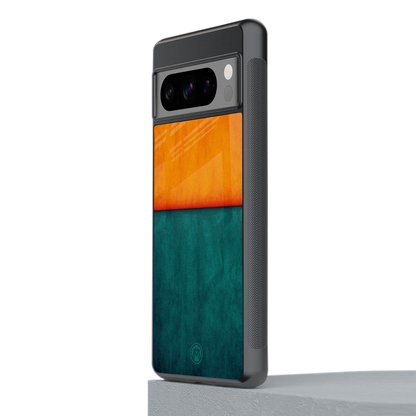 orange green back phone cover | glass case for google pixel 8 pro