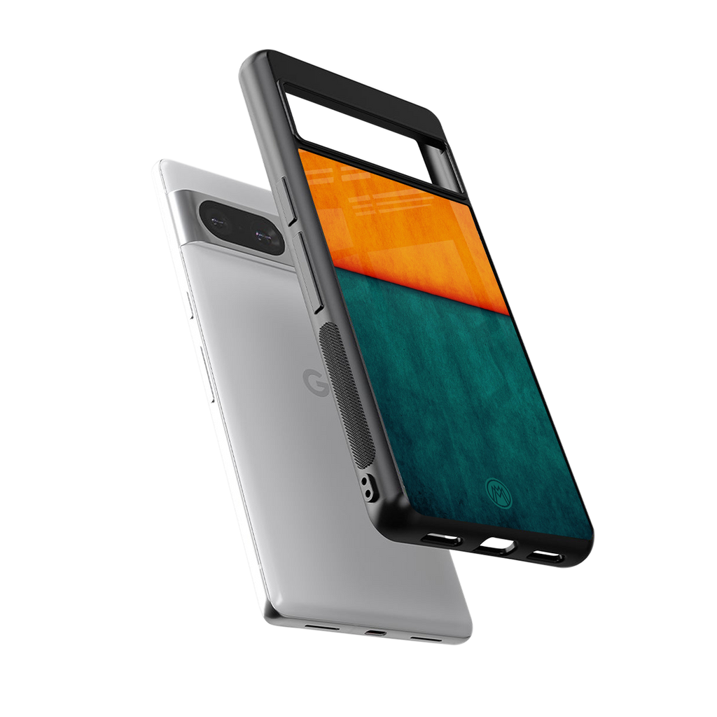 orange green back phone cover | glass case for Google Pixel 8