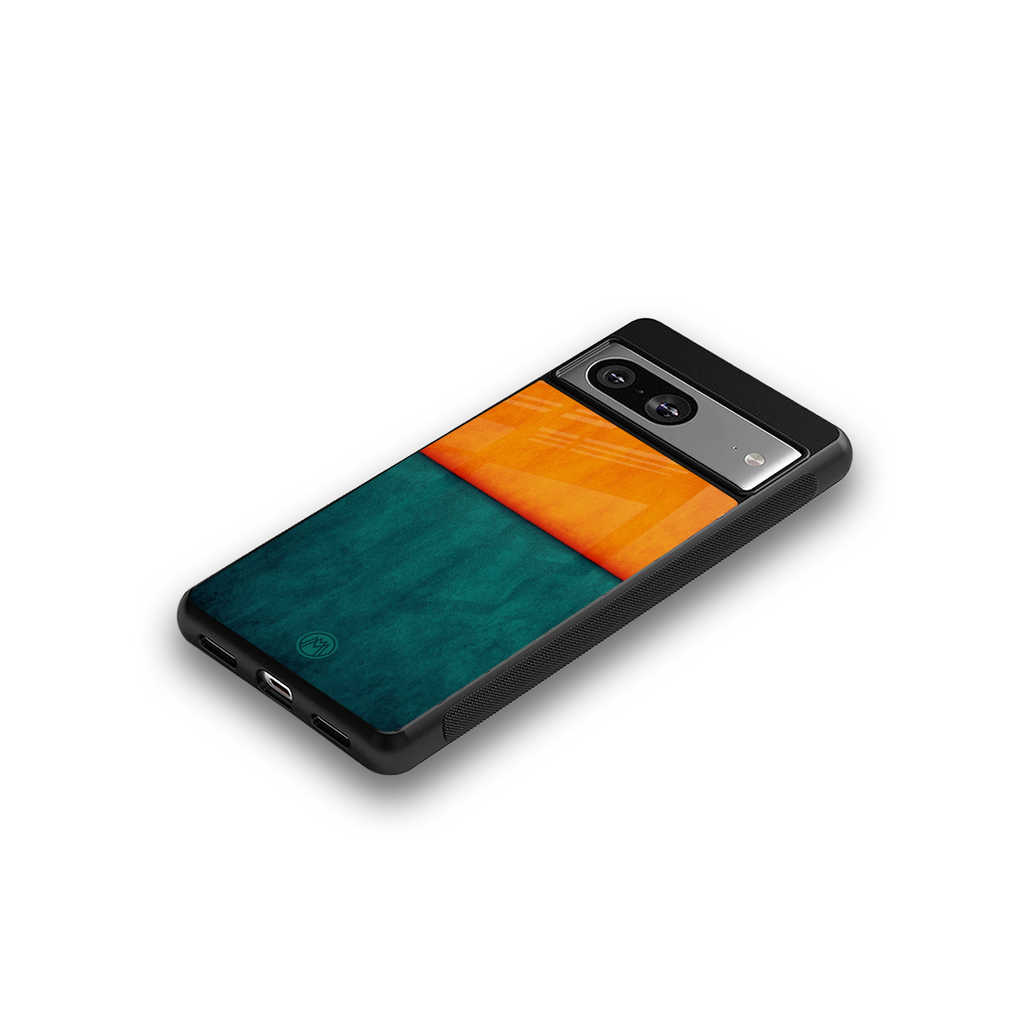 orange green back phone cover | glass case for Google Pixel 8