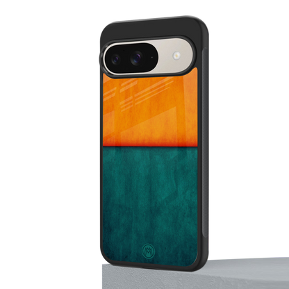 orange green back phone cover | glass case for google pixel 9