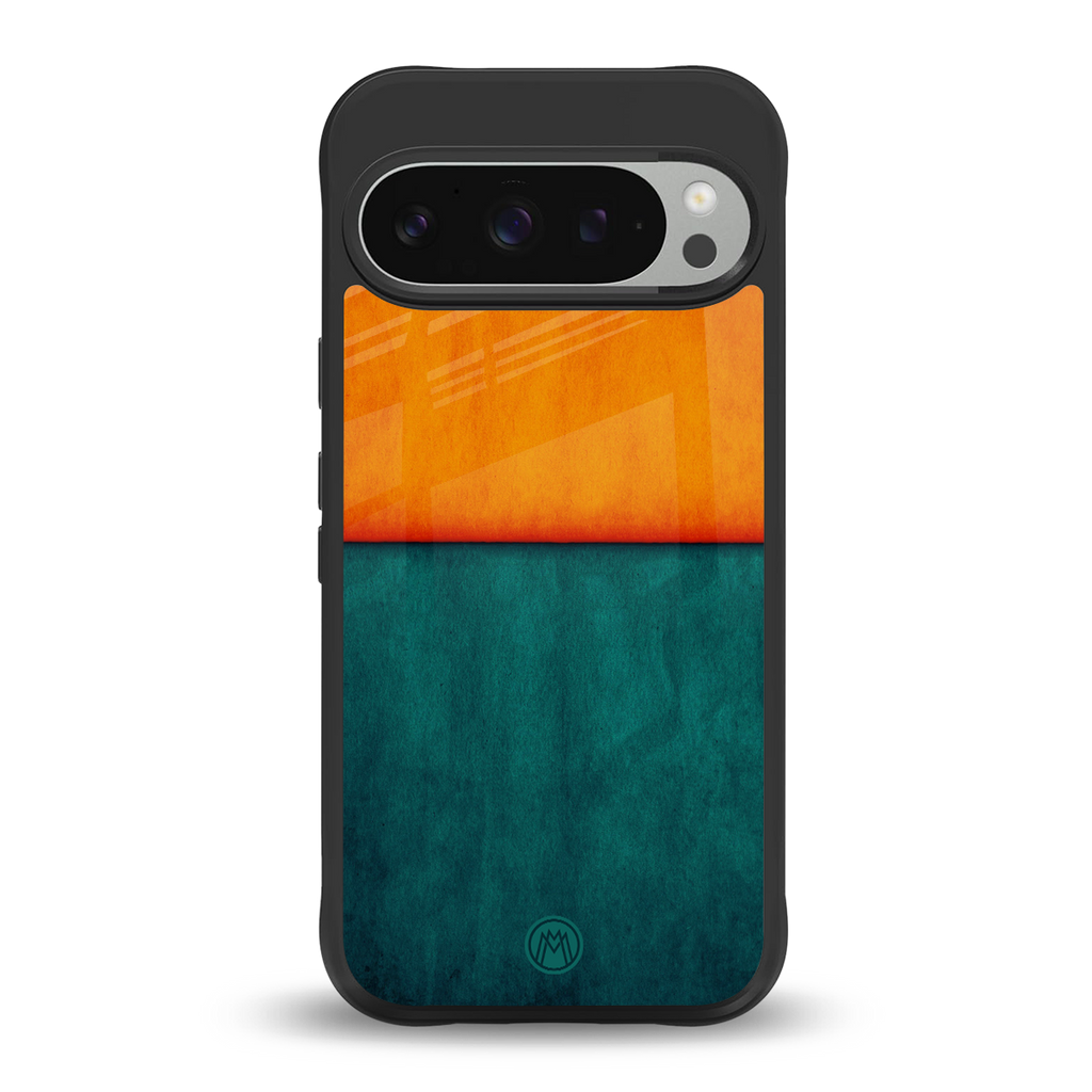 orange green back phone cover | glass case for google pixel 9 pro