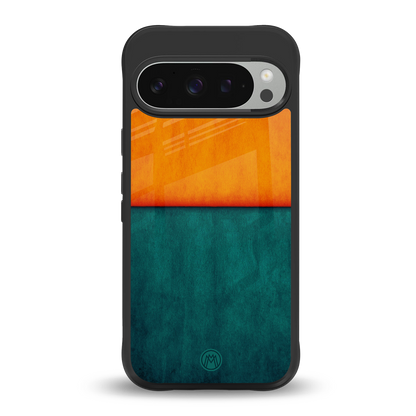 orange green back phone cover | glass case for google pixel 9 pro
