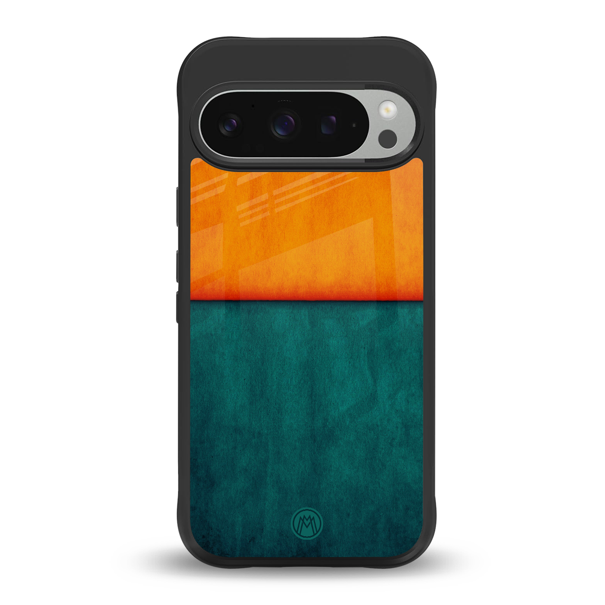 orange green back phone cover | glass case for google pixel 9 pro xl