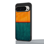 orange green back phone cover | glass case for google pixel 9 pro