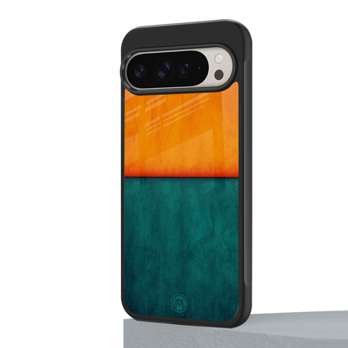 orange green back phone cover | glass case for google pixel 9 pro xl