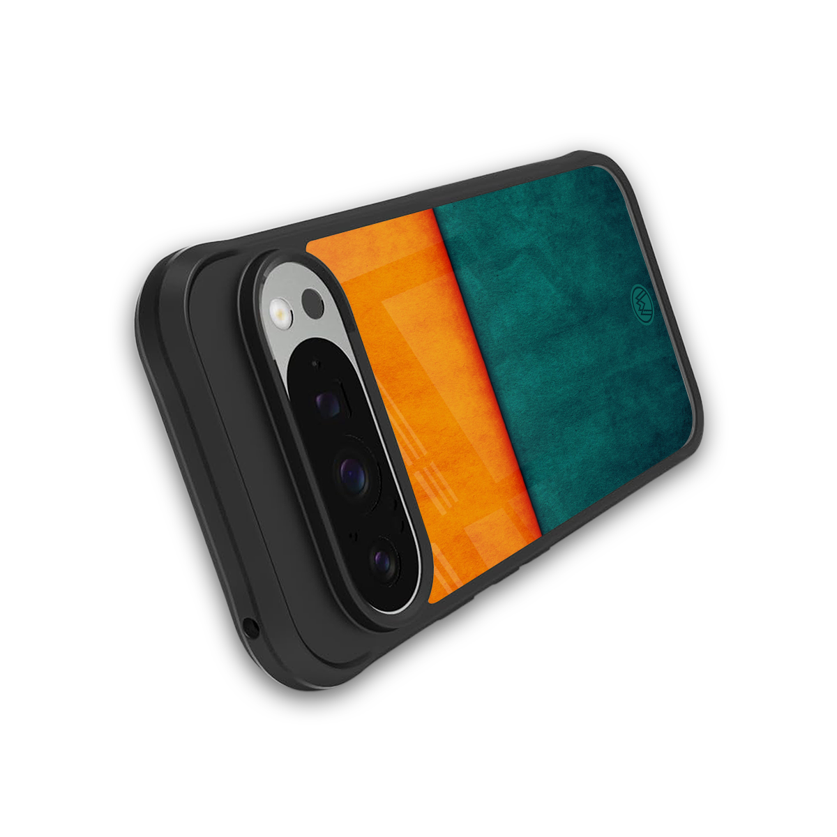 orange green back phone cover | glass case for google pixel 9 pro