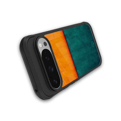 orange green back phone cover | glass case for google pixel 9 pro xl
