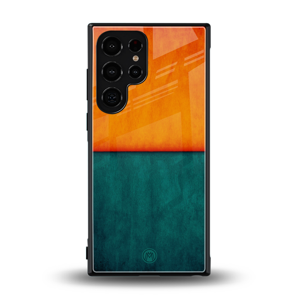 orange green back phone cover | glass case for samsung galaxy s23 ultra
