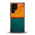 orange green back phone cover | glass case for samsung galaxy s23 ultra